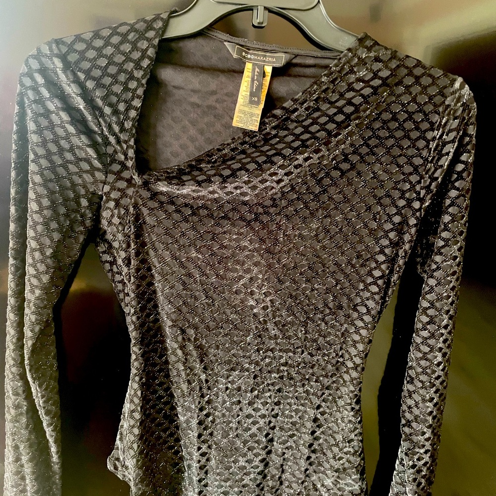 Marciano asymmetrical neck long sleeve top
